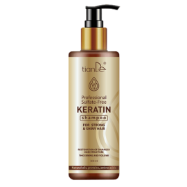 Profesionálny keratinový šampon bez sulfátov pre silné a lesklé vlasy, 300 ml